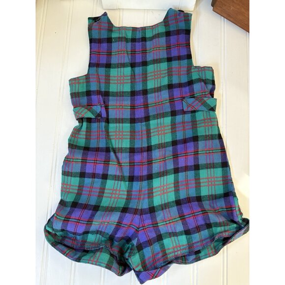 Vintage Plaid One Piece Romper Outfit Girls 18 Months Baby Cary - Picture 7 of 8